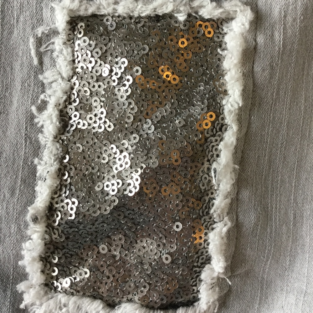 Ruby Rd. Light Gray Wash Sequin & Fray Detail Jean - image 4